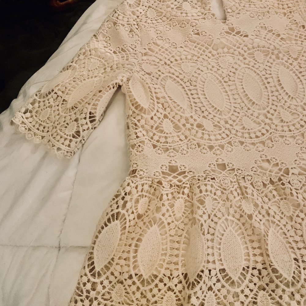 Lace peplum shirt
